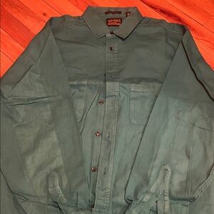 Eddie Bauer Teal Twill Button-Down Shirt